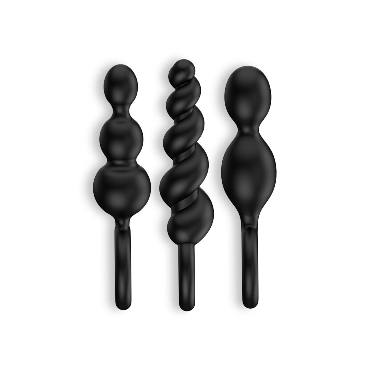 BOOTY CALL 3 PIECE SET ANAL PLUGS SATISFYER BLACK