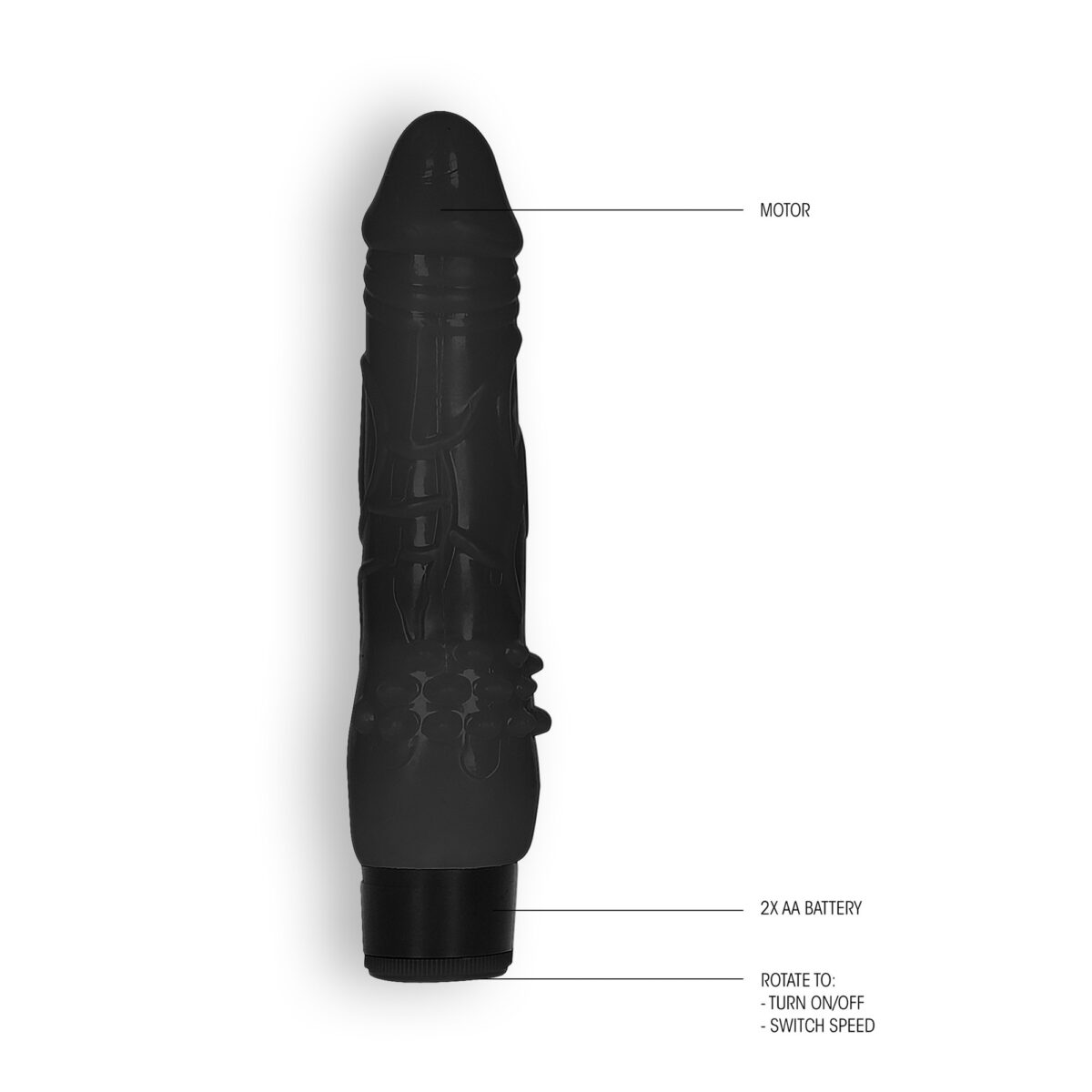 GC 8  FAT REALISTIC DILDO VIBE BLACK