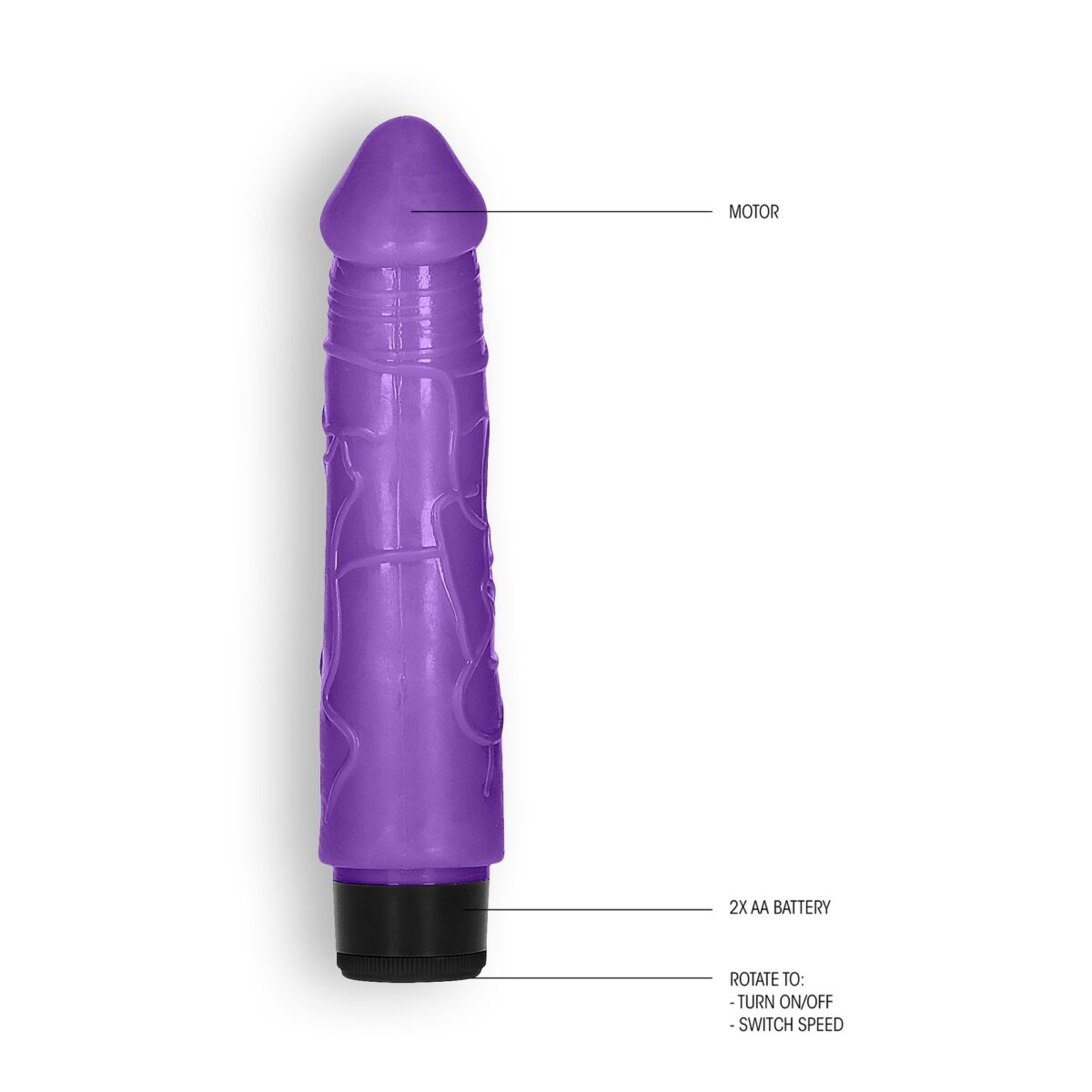 GC 8  THICK REALISTIC DILDO VIBE PURPLE