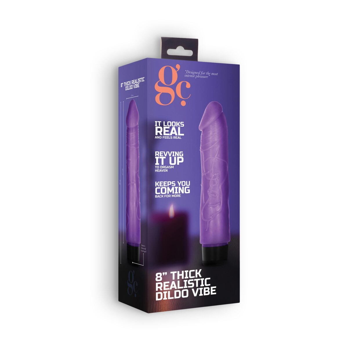 GC 8  THICK REALISTIC DILDO VIBE PURPLE