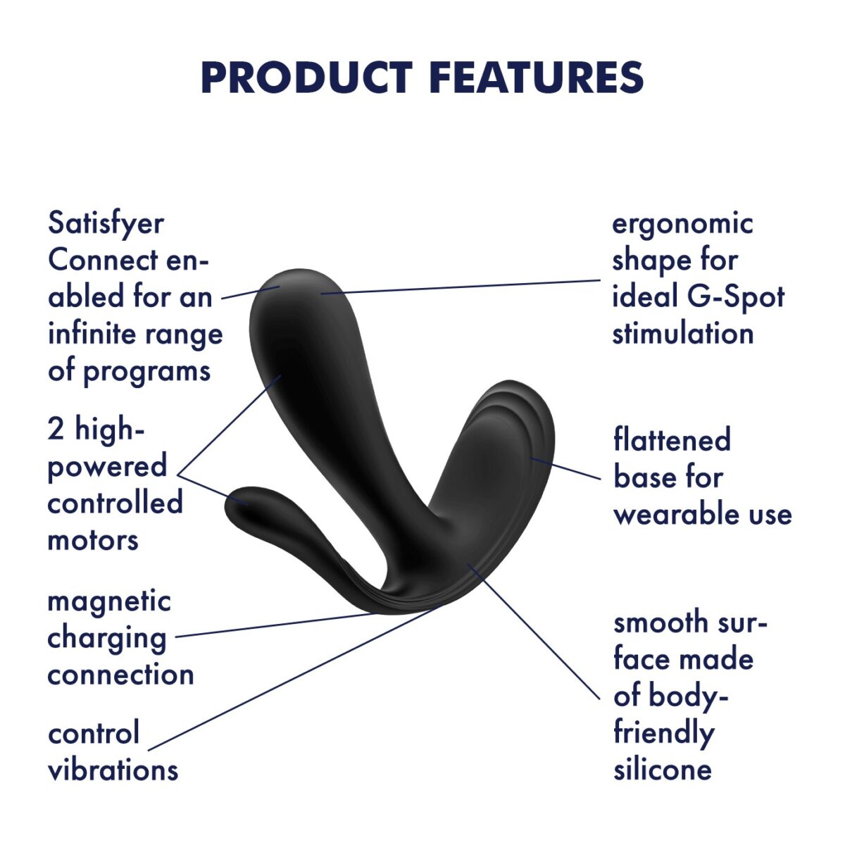 SATISFYER TOP SECRET   ANAL AND G-SPOT STIMULATOR WITH APP BLACK